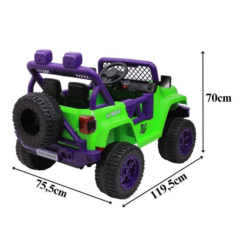 Carro Elétrico Infantil Jipe Off Roado Hulk 12v C/ Controle Remoto